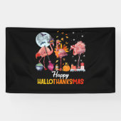 Flamingo|Flamingo Thanksgiving Halloween Kerstmis Spandoek (Horizontaal)