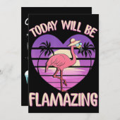 Flamingo | Flamingo Today zal flamazing Flamingos  Feestdagenkaart (Voorkant / Achterkant)