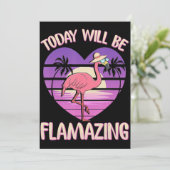 Flamingo | Flamingo Today zal flamazing Flamingos  Feestdagenkaart (Staand voorkant)