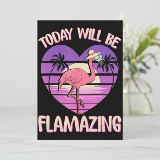 Flamingo | Flamingo Today zal flamazing Flamingos  Feestdagenkaart (Staand voorkant)