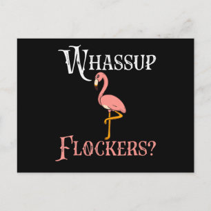 Flamingo   Flamingo Whassup Flockers Uitnodiging Briefkaart