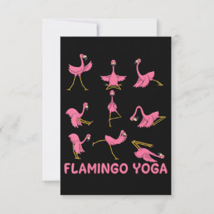Flamingo   Flamingo Yoga Pose Meditation Bedankkaart