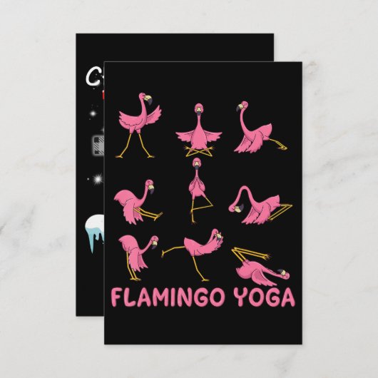 Flamingo | Flamingo Yoga Pose Meditation RSVP Kaartje (Voorkant / Achterkant)