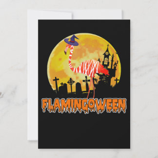 Flamingo Flamingoween Funny Witch Halloween Bedankkaart