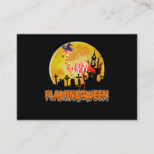 Flamingo Flamingoween Funny Witch Halloween Informatiekaartje (Voorkant)