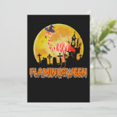Flamingo Flamingoween Funny Witch Halloween Save The Date (Staand voorkant)