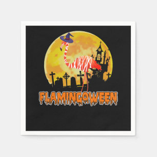 Flamingo Flamingoween Funny Witch Halloween Servet
