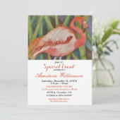 FLAMINGO FLING PARTY EVENT UITNODIGEN KAART (Staand voorkant)