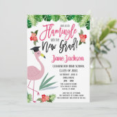 Flamingo Flirt met de Geslaagd Feestje Kaart (Staand voorkant)