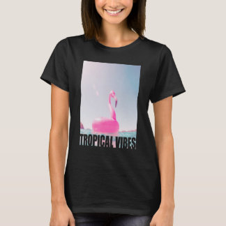 Flamingo Floaty Tropical Vibes Beach Pool Ocean Su T-shirt