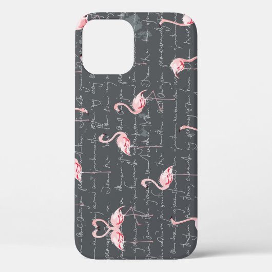 Flamingo Flock: donkergrijs . Case-Mate iPhone Case (Achterkant)