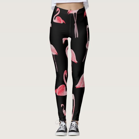 Flamingo Flock: naadloos ontwerp Leggings (Voorkant)