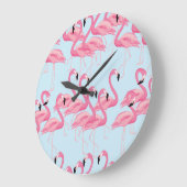 Flamingo Flock: tropische print Grote Klok (Hoek)