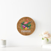 Flamingo Floral Paradise Ronde Klok (Huis)
