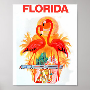 Flamingo Florida Travel Poster