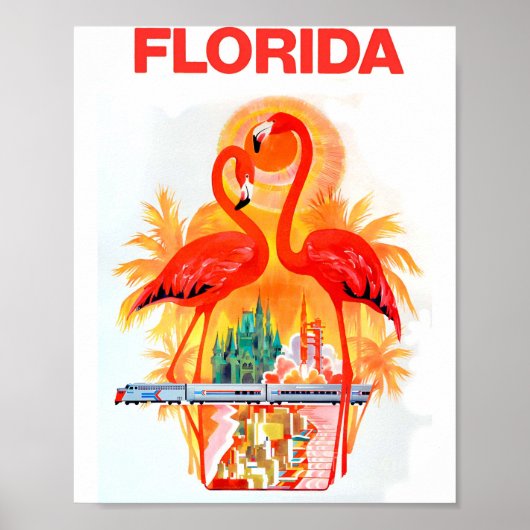 Flamingo  Florida Travel Poster (Voorkant)