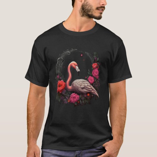 Flamingo Flowers  Bird Animal Flamingo 1 T-shirt (Voorkant)
