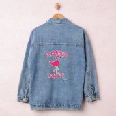 Flamingo for It Tropical Pink Bird Motto Denim Jacket (Hangar)