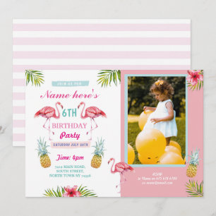 Flamingo Foto Ananas Tropische Aloha Verjaardag Kaart