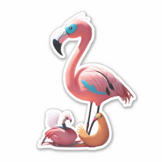 Flamingo Frenzy Omhels Roze rage met Stickers (Voorkant)