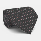 Flamingo Frenzy Stropdas (Donkergrijs) (Opgerold)