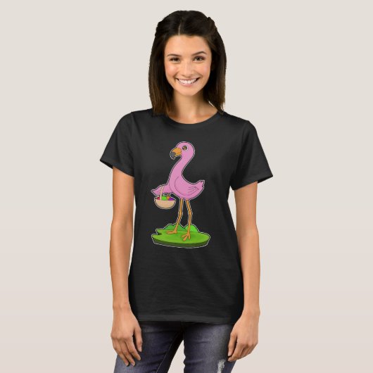 Flamingo fruitmand t-shirt (Voorkant volledig)