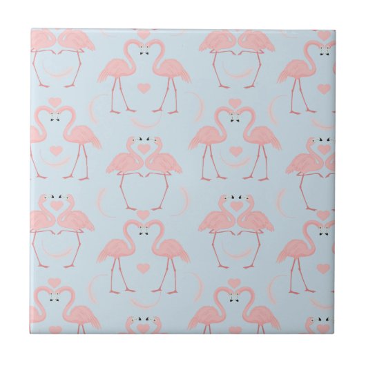 Flamingo Fun Pink en Blue Tegeltje (Voorkant)