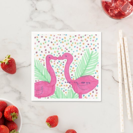 Flamingo Fun Tropical Pattern Servetten (Insitu)