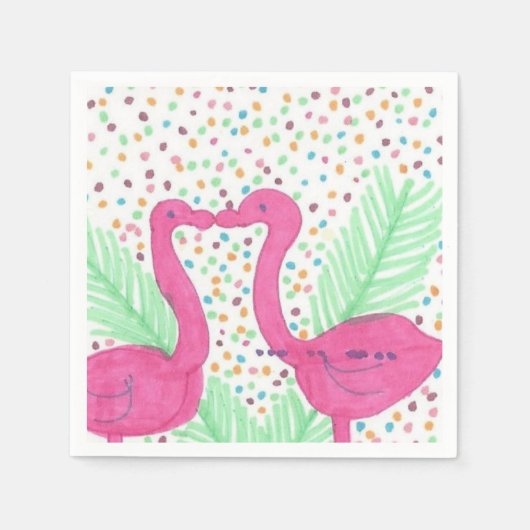 Flamingo Fun Tropical Pattern Servetten (Voorkant)