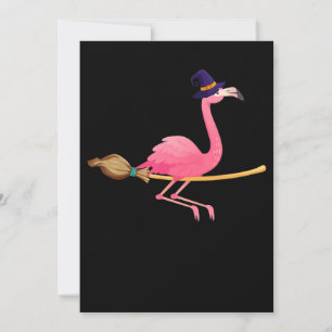Flamingo Funny Flamingo Witch Halloween Save The Date