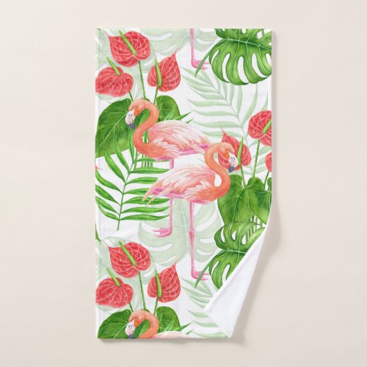 Flamingo garden bad handdoek (Handdoek)