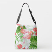 Flamingo garden crossbody tas (Achterkant)
