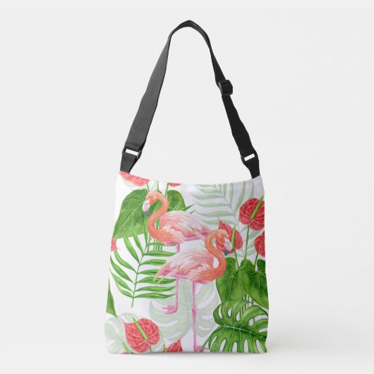 Flamingo garden crossbody tas (Voorkant)