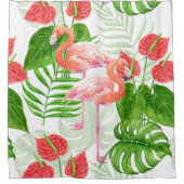 Flamingo garden douchegordijn (Voorkant)