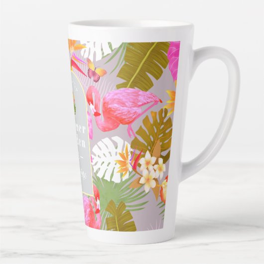 Flamingo Garden Grey Latte Mok (Rechts)