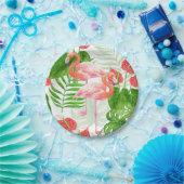 Flamingo garden papieren bordje (Feest)