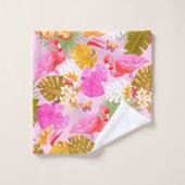 Flamingo Garden Pink Bad Handdoek (Wasdoekje)