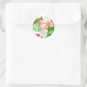 Flamingo garden ronde sticker (Tas)