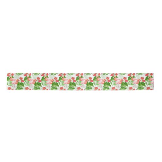 Flamingo garden satin ribbon lint (Voorkant)