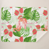 Flamingo garden sherpa deken (Voorkant (horizontaal))