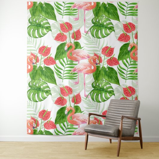 Flamingo garden wandkleed (In situ)