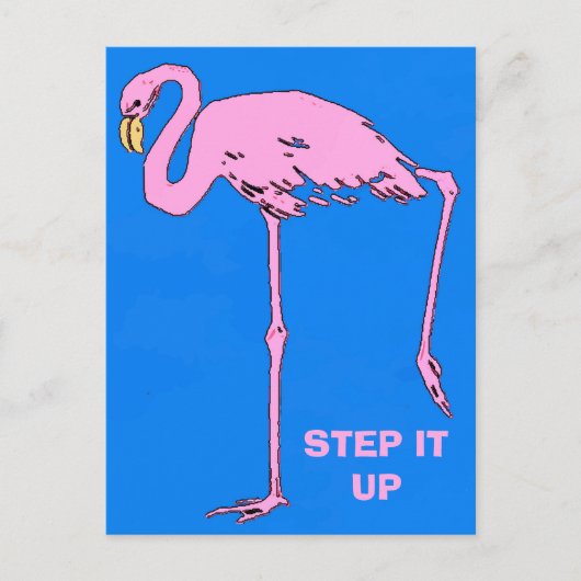  Flamingo, geef tekst Briefkaart uit (Voorkant)