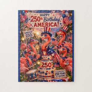 Flamingo Gefeliciteerd 250e Verjaardag Amerika 4 j Legpuzzel