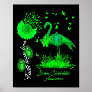 Flamingo Geloof Hoop Liefde Brein Disabilities Awa Poster