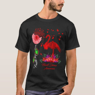 Flamingo geloof hoop liefde hartziekte bewustzijn  t-shirt