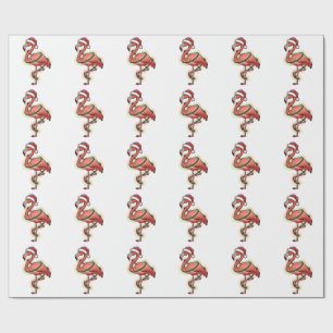 Flamingo gewikkeld in kerstlicht Roze vogel Cadeaupapier