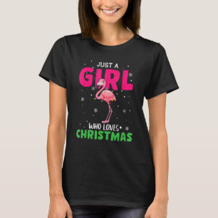 Flamingo Gewoon een meisje dat van kerstvrouwen ho T-shirt