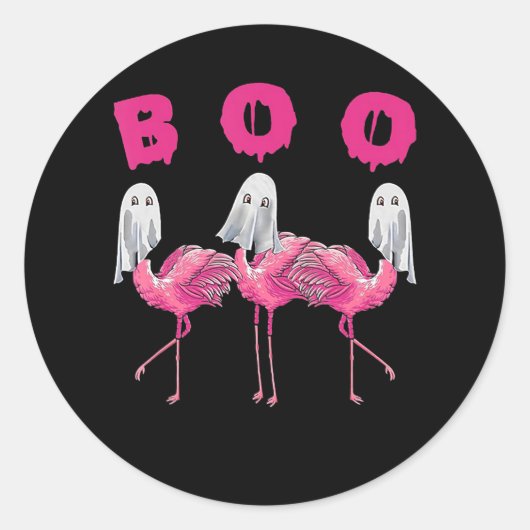 Flamingo | Ghost Flamingo Boo Halloween Costume Ronde Sticker (Voorkant)