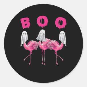 Flamingo   Ghost Flamingo Boo Halloween Costume Ronde Sticker