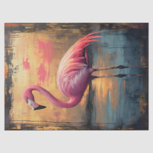 Flamingo Golden Sunset Paint Decoupage Tissuepapier